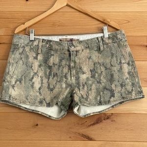 Paige debonair brown tone camo colors denim shorts